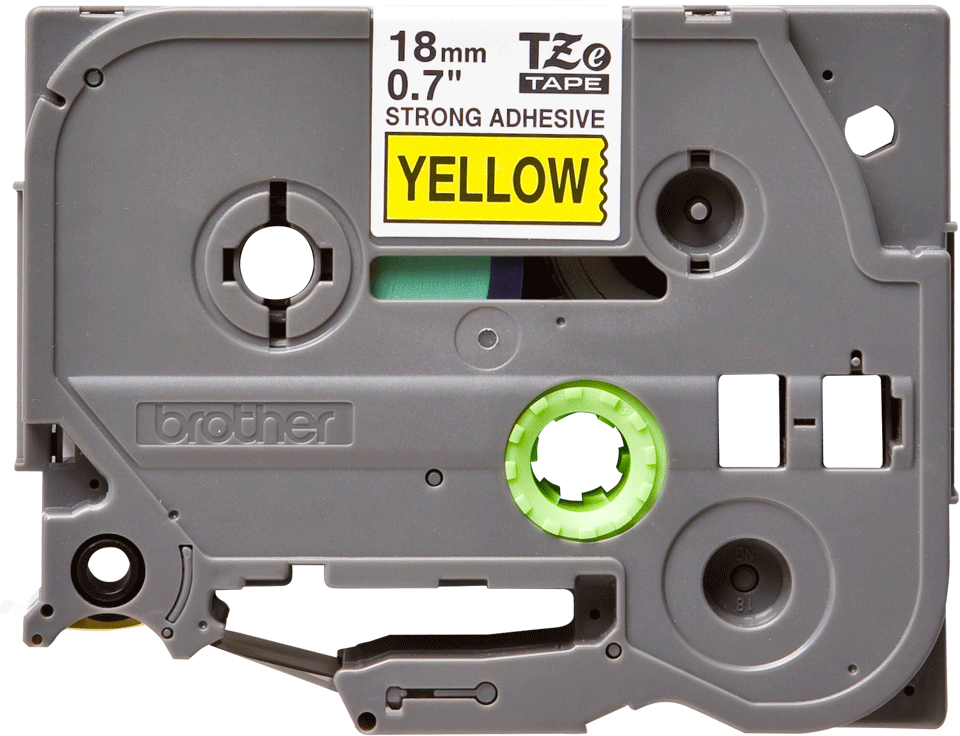 Originele Brother TZe-S641 sterk klevende label tapecassette - zwart op geel, breedte 18 mm 2